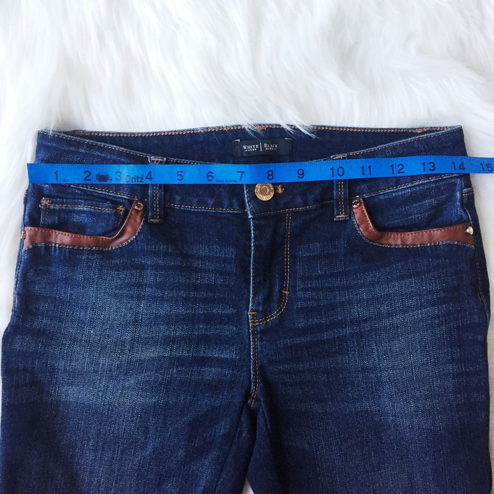 WHBM Skinny Jeans with Leather Detail. - Picture 7 of 8